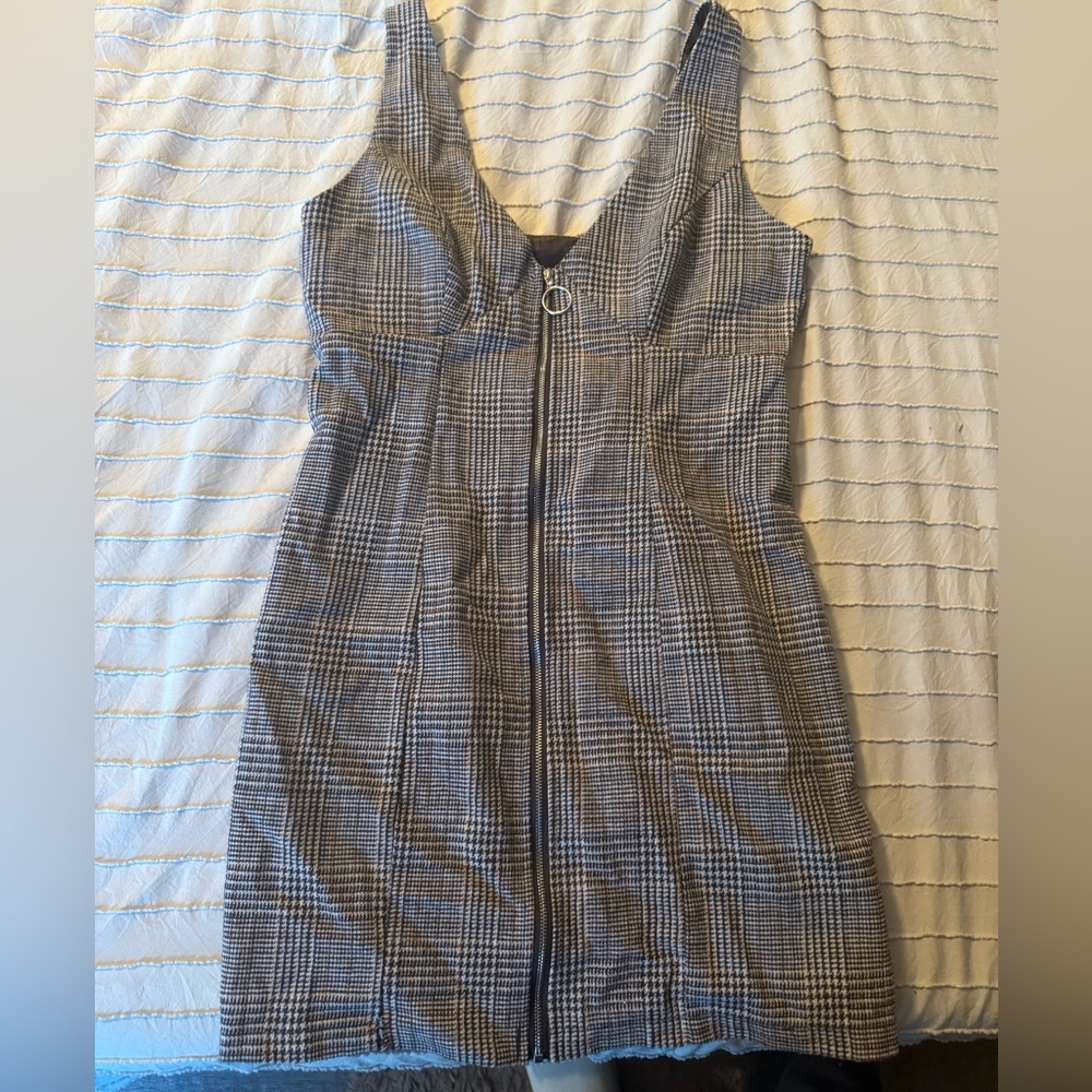 Elegant Checkered Mini Dress